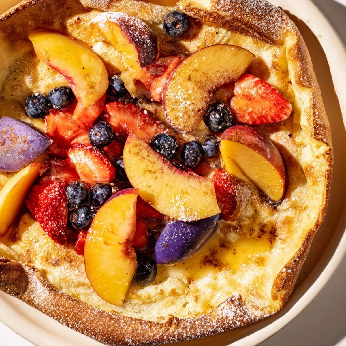 Deutsche Pfannkuchen mit Früchten