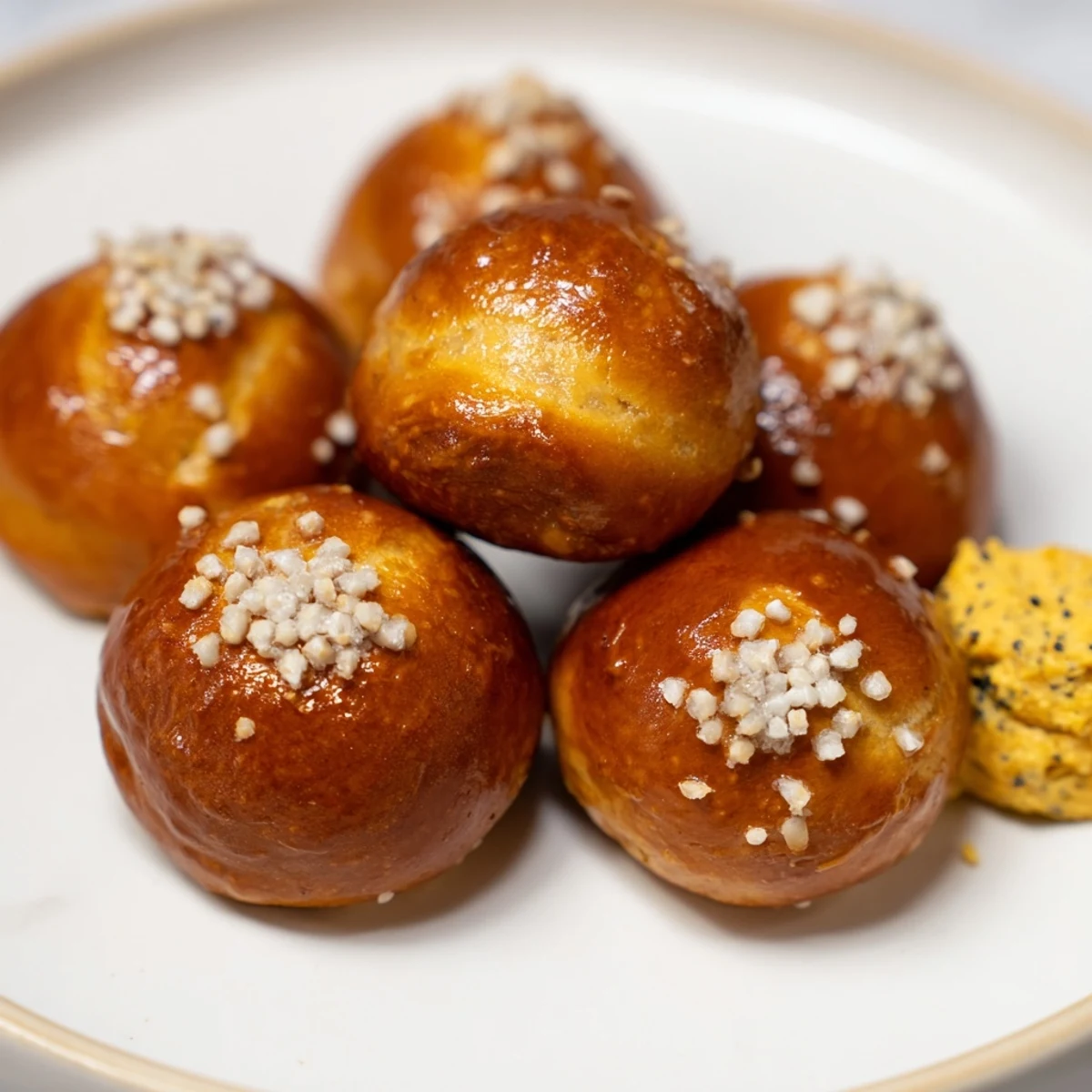 Warm and soft, these Christmas Market pretzel bites offer a satisfying texture when dipped in zaatar butter.