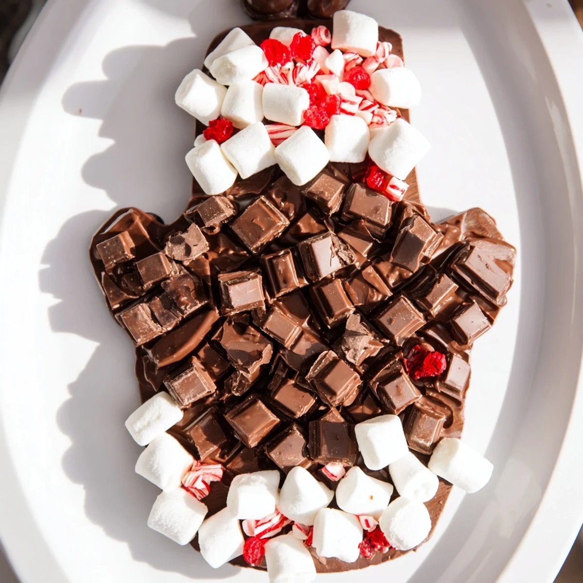 Cozy Mitten Dessert Board: a festive spread of chocolates, cookies, and fruit for holiday enjoyment.