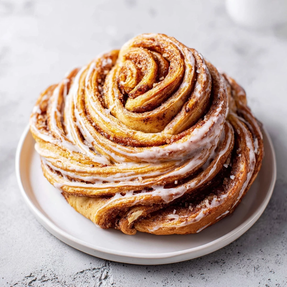 Warm, golden Cinnamon Swirl Christmas Tree Bread with a glistening egg wash, ready to serve.