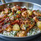 Ananas Huhn Reis Pfanne