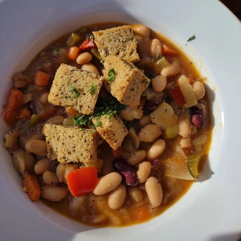 Rustikaler Bohnen Tomaten Eintopf