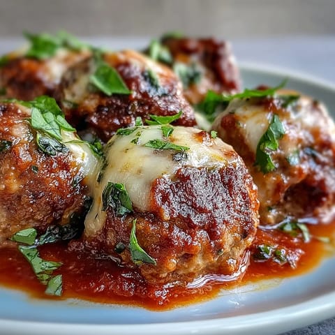 Käsiges Knoblauch-Fleischbällchen