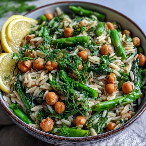 Lemon Herb Orzo Chickpeas