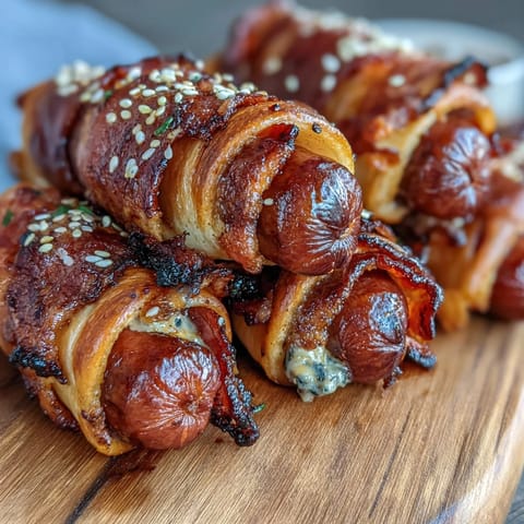 Mini Baseball Hot Dogs in Crescent Roll Dough: goldgelber Teig umhüllt kleine Würstchen, perfekt für Partys und Spieltage.