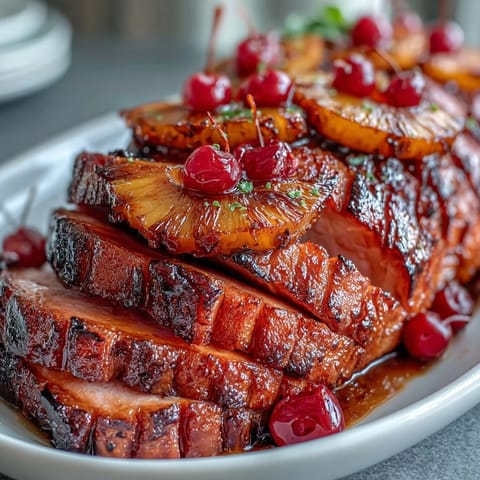 Honig Glasiertes Schinken Ananas