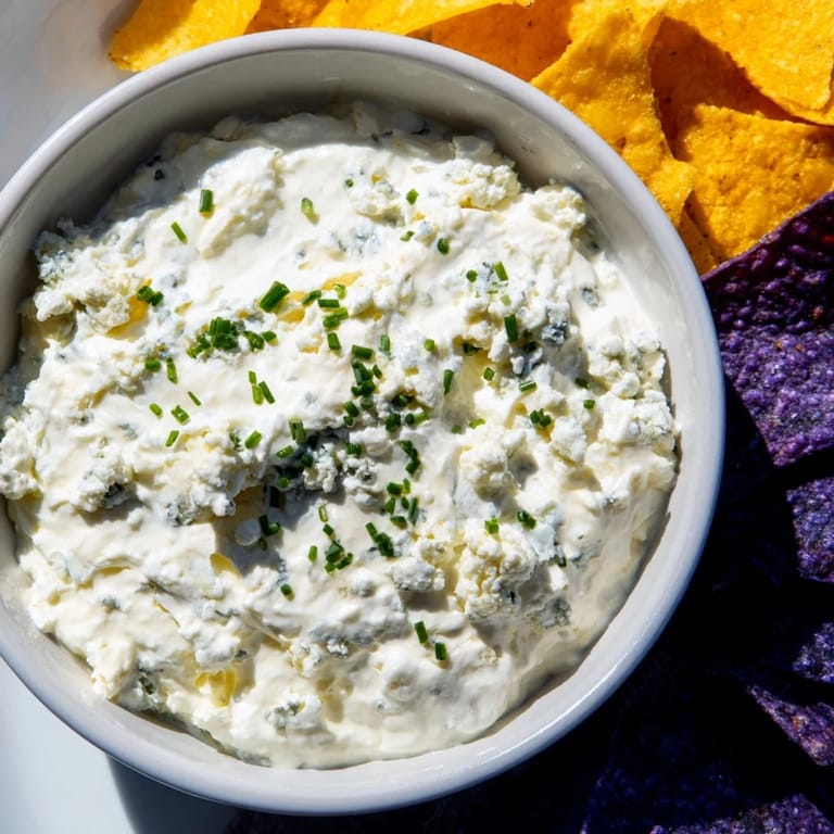 Vibrant Frozen Pond Blue Dip Platter presents a chilled appetizer, perfect for a party, with colorful dippers.