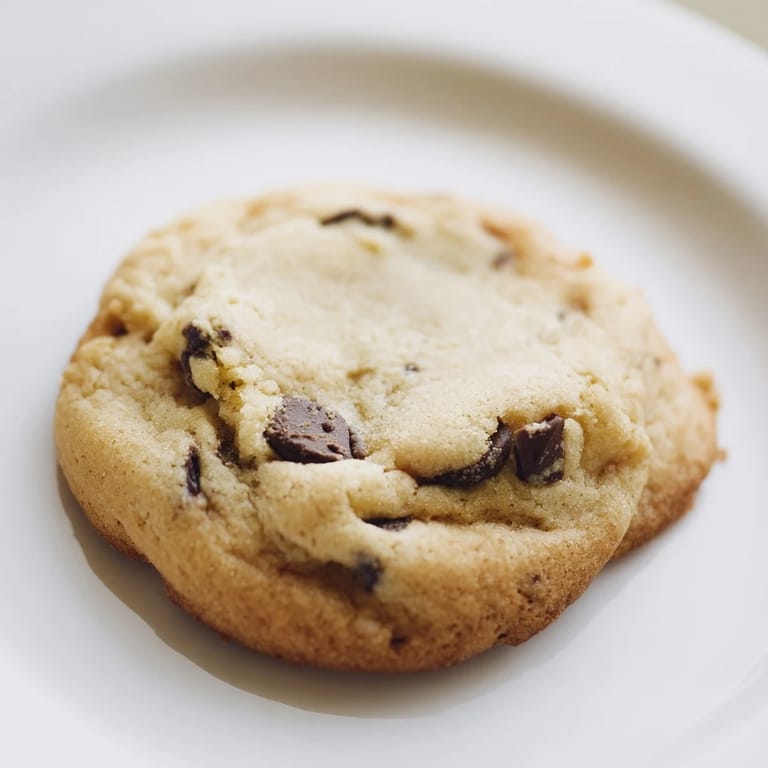 Freshly baked air-fryer chocolate chip cookies, with melty chocolate chips, cooling on a rack.