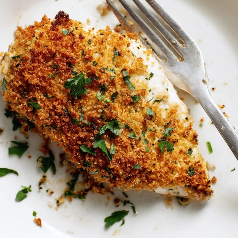 Ein leckeres Roasted Garlic Parmesan Chicken mit knuspriger Kruste, perfekt für schnelle Abendessen und serviert mit grünem Salat.