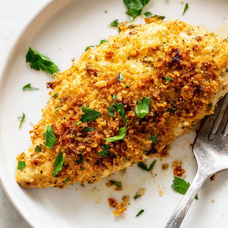 Roasted Garlic Parmesan Chicken liegt auf Pergamentpapier, zartes Hähnchen mit duftender Knoblauchbutter und geriebenem Parmesan, gebacken bis golden.