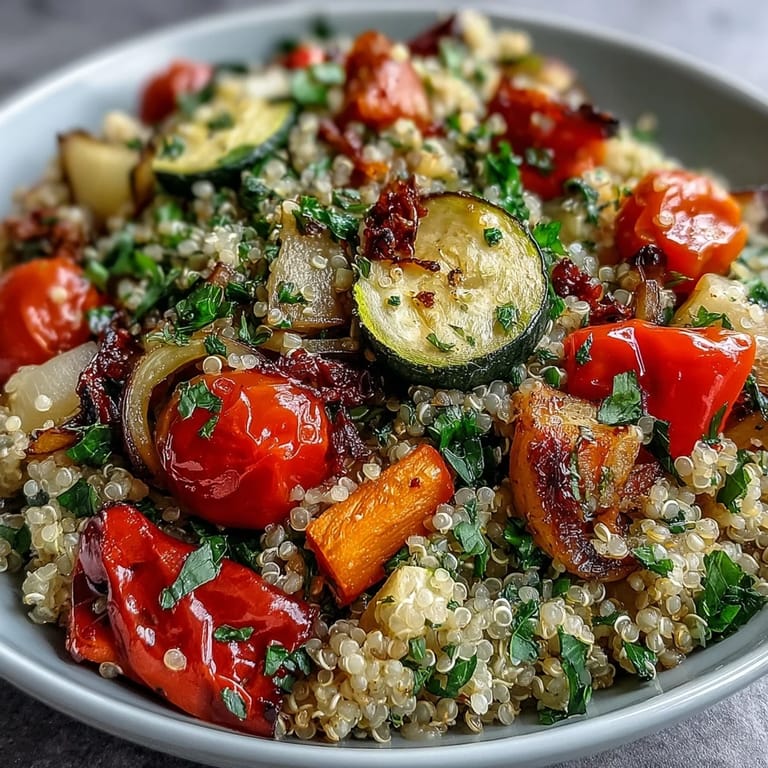 Farbenprächtiges Quinoa-Pilaw, perfekt als gesunde Hauptmahlzeit oder Beilage.