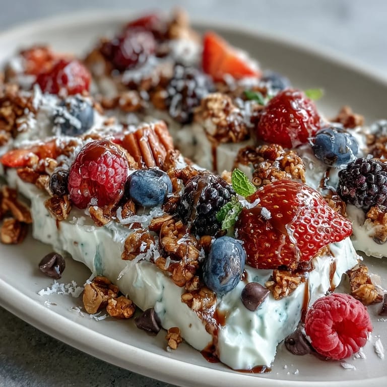 Bunter Snack aus cremigem Joghurt, süßen Beeren und knusprigem Granola, ein Genuss im Sommer.