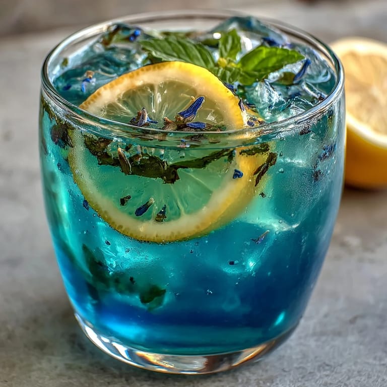 Genießen Sie die magische Farbveränderung unserer Butterfly Pea Flower Lemonade, erfrischend.